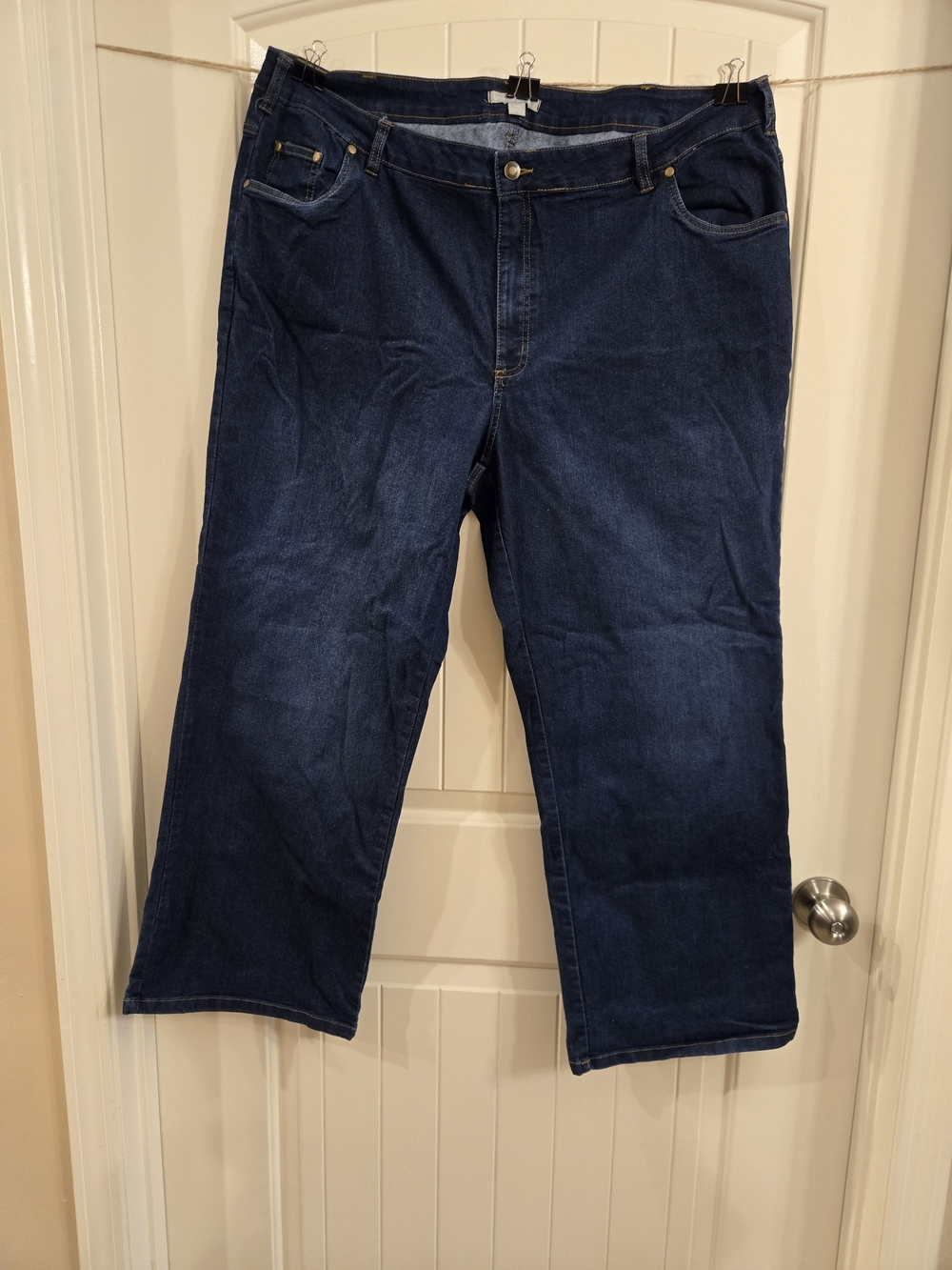 Woman Within Dark Blue Wide Leg Jeans Size 22